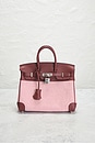 view 2 of 7 Hermes Swift & Toile Qaudrille Birkn 25 Handbag in Ecru Rouge