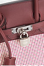 view 5 of 7 Hermes Swift & Toile Qaudrille Birkn 25 Handbag in Ecru Rouge