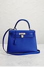 view 2 of 8 Hermes Epsom Kelly 28 Sellier Handbag in Bleu Electrique