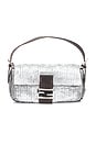 view 1 of 9 Fendi Vintage Sequin Baguette Shoulder Bag in Silver