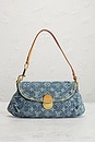 view 2 of 9 Louis Vuitton Denim Monogram Mini Pleaty Shoulder Bag in Blue