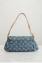 view 3 of 9 Louis Vuitton Denim Monogram Mini Pleaty Shoulder Bag in Blue