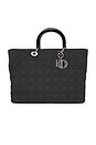 view 1 of 8 Dior Cannage Denim Lady Dior Tote Bag in Black