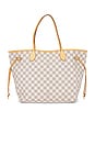 view 1 of 8 Louis Vuitton Damier Azur Neverfull MM Tote Bag in White