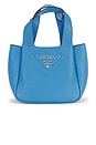 view 1 of 9 Prada Vitello Daino Logo Mini Tote Bag in Blue