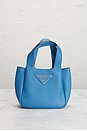 view 2 of 9 Prada Vitello Daino Logo Mini Tote Bag in Blue