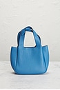 view 3 of 9 Prada Vitello Daino Logo Mini Tote Bag in Blue