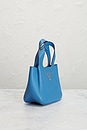 view 4 of 9 Prada Vitello Daino Logo Mini Tote Bag in Blue