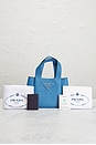 view 9 of 9 Prada Vitello Daino Logo Mini Tote Bag in Blue