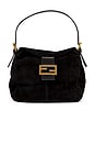 view 1 of 7 Fendi Suede Mama Baguette Shoulder Bag in Black