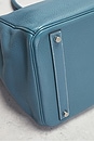 view 7 of 8 Hermes Taurillon Clemence Birkin 40 Retourne Handbag n Bleu Jean in Bleu Jean