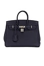 view 1 of 8 Hermes Togo Birkin 25 Handbag in Bleu Encre