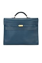 view 1 of 8 Hermes Veaux Epsom Kelly Briefcase in Bleu Jean