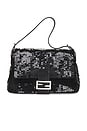 view 1 of 9 Fendi Sequin Mama Baguette Shoulder Bag in Black