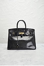 view 2 of 9 Hermes Shiny Porosus Crocodile Birkin 35 Handbag in Noir