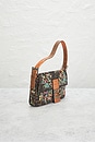 view 4 of 8 Fendi Zucca Floral Embroidered Baguette Shoulder Bag in Brown