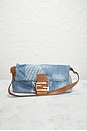 view 2 of 9 Fendi Denim Zucchino Baguette Shoulder Bag in Blue