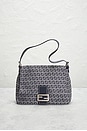 view 2 of 9 Fendi Zucchino Mama Baguette Shoulder Bag in Blue