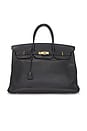 view 1 of 10 Hermes Taurillon Clemence Birkin 40 Le Tournay Handbag in Noir