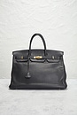 view 2 of 10 Hermes Taurillon Clemence Birkin 40 Le Tournay Handbag in Noir