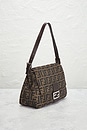 view 4 of 8 Fendi Zucca Mama Forever Baguette Shoulder Bag in Tobacco Brown