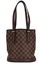 view 1 of 8 Louis Vuitton Damier Ebene Marais Bucket Bag in Brown