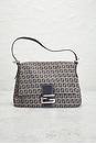 view 2 of 7 Fendi Zucchino Mama Baguette Shoulder Bag in Blue