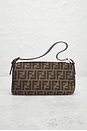 view 3 of 7 Fendi Zucca Baguette Shoulder Bag in Brown