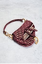 view 4 of 9 Dior Oblique Embroidered Velvet Saddle Bag in Red