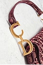 view 8 of 9 Dior Oblique Embroidered Velvet Saddle Bag in Red