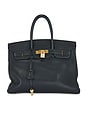 view 1 of 9 Hermes Clemence Birkin 35 Retourne Handbag in Noir