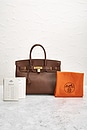 view 10 of 10 Hermes Togo Birkin 35 Retourne Handbag in Maroon Fonce