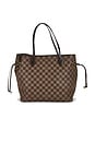 view 1 of 9 Louis Vuitton Damier Ebene Neverfull MM Tote Bag in Brown