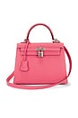 view 1 of 8 Hermes Epsom Kelly 25 Sellier Handbag in Rose Azalee