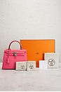 view 8 of 8 Hermes Epsom Kelly 25 Sellier Handbag in Rose Azalee