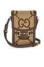 view 1 of 9 Gucci Jumbo GG Mini Horsebit 1955 Crossbody Bag in Beige