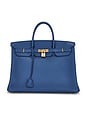 view 1 of 10 Hermes Togo Birkin 40 Retourne Handbag in Bleu Agate