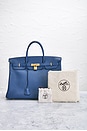 view 10 of 10 Hermes Togo Birkin 40 Retourne Handbag in Bleu Agate