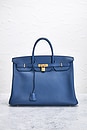 view 2 of 10 Hermes Togo Birkin 40 Retourne Handbag in Bleu Agate