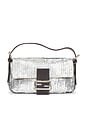 view 1 of 9 Fendi Vintage Sequined Baguette Shoulder Bag in Silver