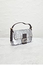 view 4 of 9 Fendi Vintage Sequined Baguette Shoulder Bag in Silver