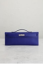 view 2 of 9 Hermes Epsom Kelly Cut Pochette in Bleu Electrique