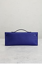 view 3 of 9 Hermes Epsom Kelly Cut Pochette in Bleu Electrique