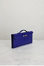 view 4 of 9 Hermes Epsom Kelly Cut Pochette in Bleu Electrique