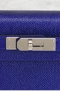 view 6 of 9 Hermes Epsom Kelly Cut Pochette in Bleu Electrique