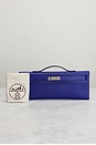 view 9 of 9 Hermes Epsom Kelly Cut Pochette in Bleu Electrique