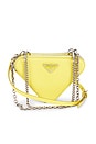view 1 of 8 Prada Saffiano Triangle Shoulder Bag in Yellow
