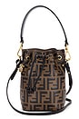 view 1 of 8 Fendi Vitello Liberty Mini F is Fendi Mon Tresor Bucket Bag in Brown