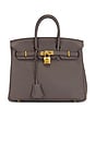 view 1 of 8 Hermes Togo Birkin 25 Retourne Handbag in Etain