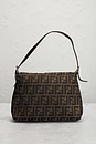 view 3 of 8 Fendi Zucca Mama Baguette Shoulder Bag in Tobacco Brown